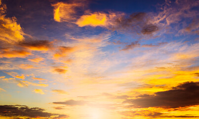 Naklejka na ściany i meble sunset in the sky clouds