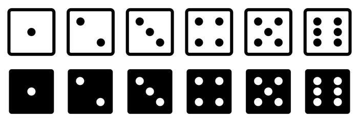 Dice icons set. Vector illustration
