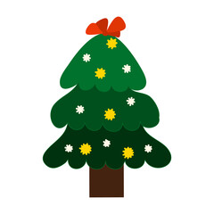 Cute Christmas tree, modern design. Christmas tree. Can be used for printed materials - flyers, posters, business cards or for the web.