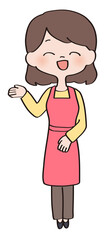 エプロンの女性