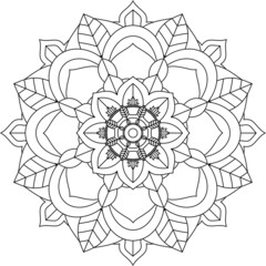 Easy Mandala coloring book simple and basic for beginners, seniors and children. Set of Mehndi flower pattern for Henna drawing and tattoo. Decoration in ethnic oriental, Indian style.
