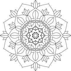 Easy Mandala coloring book simple and basic for beginners, seniors and children. Set of Mehndi flower pattern for Henna drawing and tattoo. Decoration in ethnic oriental, Indian style.