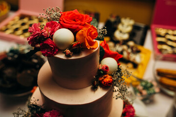 beautiful wedding cake decoration flowers