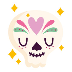 mexican sugar skull floral decoration, mexico culture