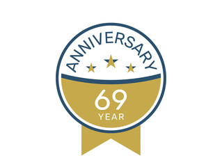 69 anniversary logo vector templates, 69 years anniversary design 