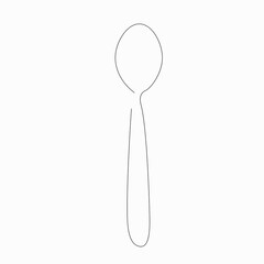Spoon line drawing vector illustration
