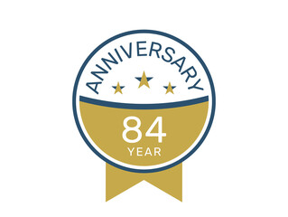 84 anniversary logo vector templates, 84 years anniversary design 