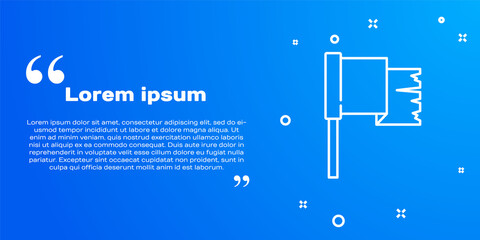 White line Pirate flag icon isolated on blue background. Vector.