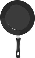Simple minimal frying cooking black pan icon illustration vector design element isolated on a white background