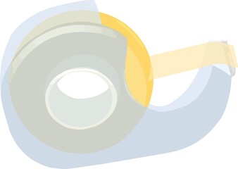 Simple minimal scotch tape dispenser desk object icon illustration vector design element isolated on a white background