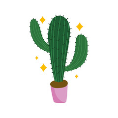 cactus in pot plant decoration and ornament icon