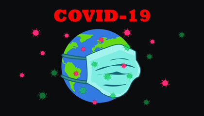 earth wearing mask in covid -19