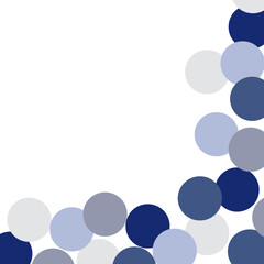 blue and silver circles on white background