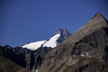 The snow-capped peak of Austria's highest mountain, the Grossglockner