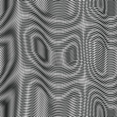 Moire seamless holographic vector background. Moire texture wavy lines optical illusion abstract background. TV screen effect. Distorted shapeful lines wallpaper.
