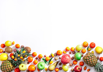 fruit on the white background