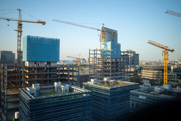 construction site with crane