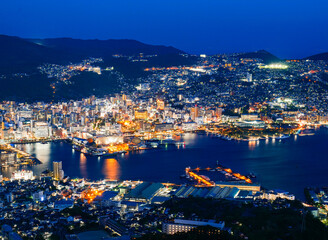 Obraz premium 日本三大夜景 長崎 稲佐山から眺望