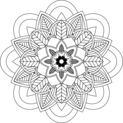 Easy Mandala coloring book simple and basic for beginners, seniors and children. Set of Mehndi flower pattern for Henna drawing and tattoo. Decoration in ethnic oriental, Indian style.