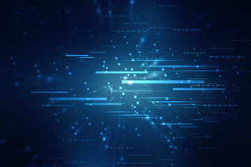 2d illustration Abstract futuristic electronic circuit technology background