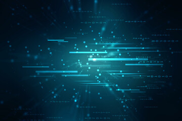 2d illustration Abstract futuristic electronic circuit technology background