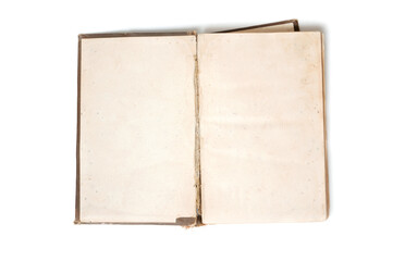Old book isolated on white background with clipping path