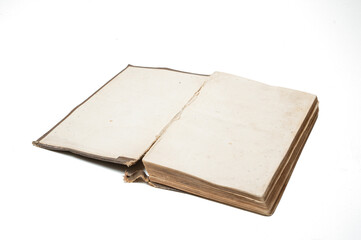 Old book isolated on white background with clipping path