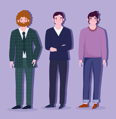 Obraz premium business men employees standing cartoon character