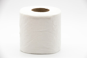 Detail of white toilet paper on white background