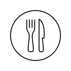 Fork & Knife Restaurant Icon. Linear vector.
