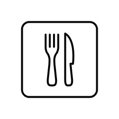 Fork & Knife Restaurant Icon. Linear vector.