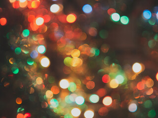 Obraz na płótnie Canvas Colorful of blurred illumination for bokeh background, Christmas background 