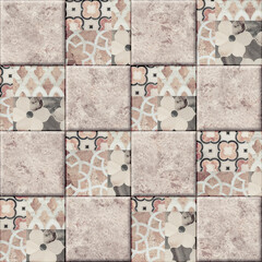 Decorative ceramic tiles with a pattern and texture of natural marble. Element for interior design. Seamless background texture