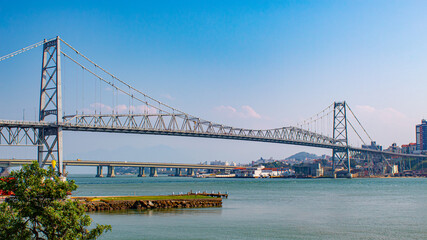 Fototapeta na wymiar Turismo na Ponte Hercílio Luz, Florianópolis, Florianopolis, Santa Catarina, Brasil