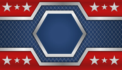 american frame flag hexagon with stars