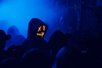 Man in scary mask at Halloween party