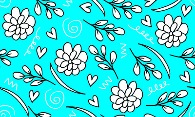 Seamless pattern hand drawn Chrysanthemums,japanese floral pattern for wallpaper,textile,and background