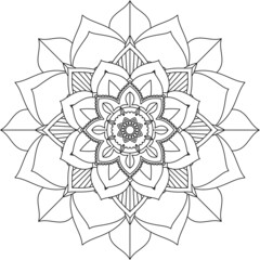 Easy Mandala coloring book simple and basic for beginners, seniors and children. Set of Mehndi flower pattern for Henna drawing and tattoo. Decoration in ethnic oriental, Indian style.