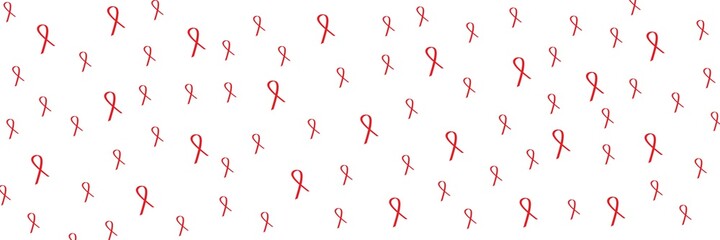 red ribbon AIDS awareness. Modern style logo illustration for december month awareness campaigns. World AIDS Orphans Day. World AIDS Day Long Banner	