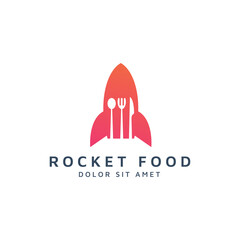 rocket food negative space logo design