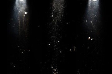 three single lights with smoke dirt and trash detailed grunge