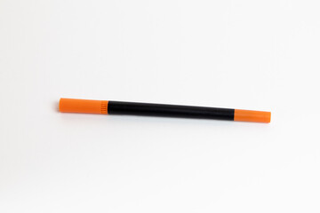 Orange. Light orange. Color marker with double brush tip. Ideal for adult and children's coloring books, manga, comics, calligraphy.
