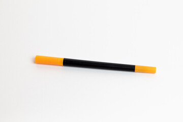 Orange. Light orange. Color marker with double brush tip. Ideal for adult and children's coloring books, manga, comics, calligraphy.