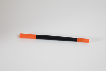 Orange. Light orange. Color marker with double brush tip. Ideal for adult and children's coloring books, manga, comics, calligraphy.