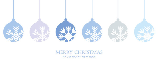 blue and white hanging snowflakes christmas card vector illustration EPS10