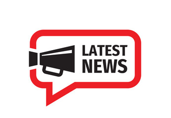 Latest news icon sign design. Newsletter blog message icon. Louadspeaker speech bubble symbol vector illustration. 