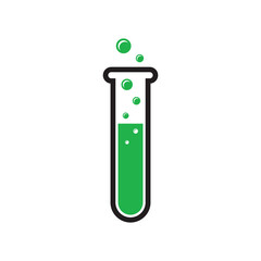 Chemistry test tube - icon design. Flask concept sign. Science symbol. Graphic design element. 