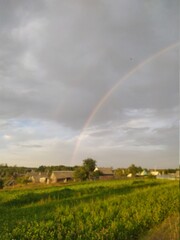 rainbow over the countryside