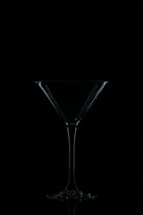photo of a glass on a dark background