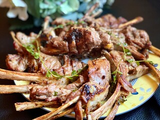 shish kebab on skewers